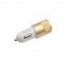 Car Charger Thumb Size 2 USB Ports 2.1A Fast Charging for Apple Android Tablets Smartphone - Gold